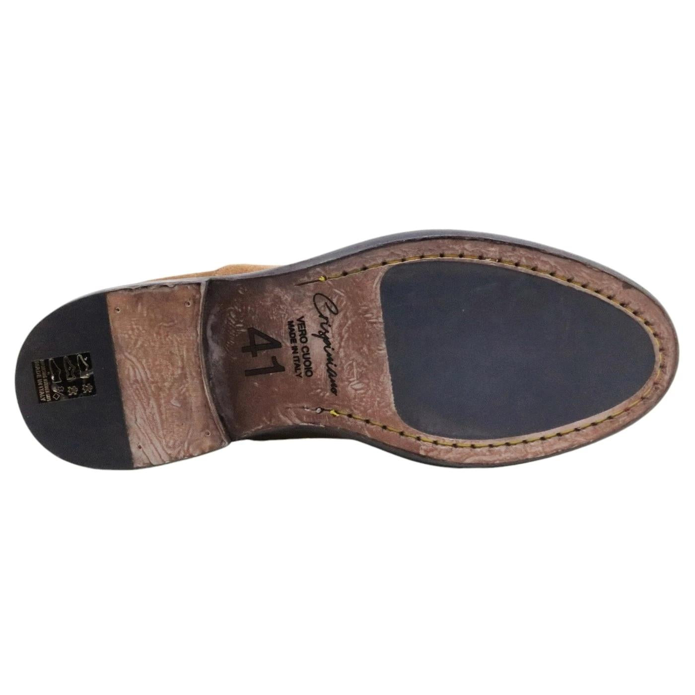 Scarpa Derby imperiale uomo Crispiniano 860 in camoscio marrone 