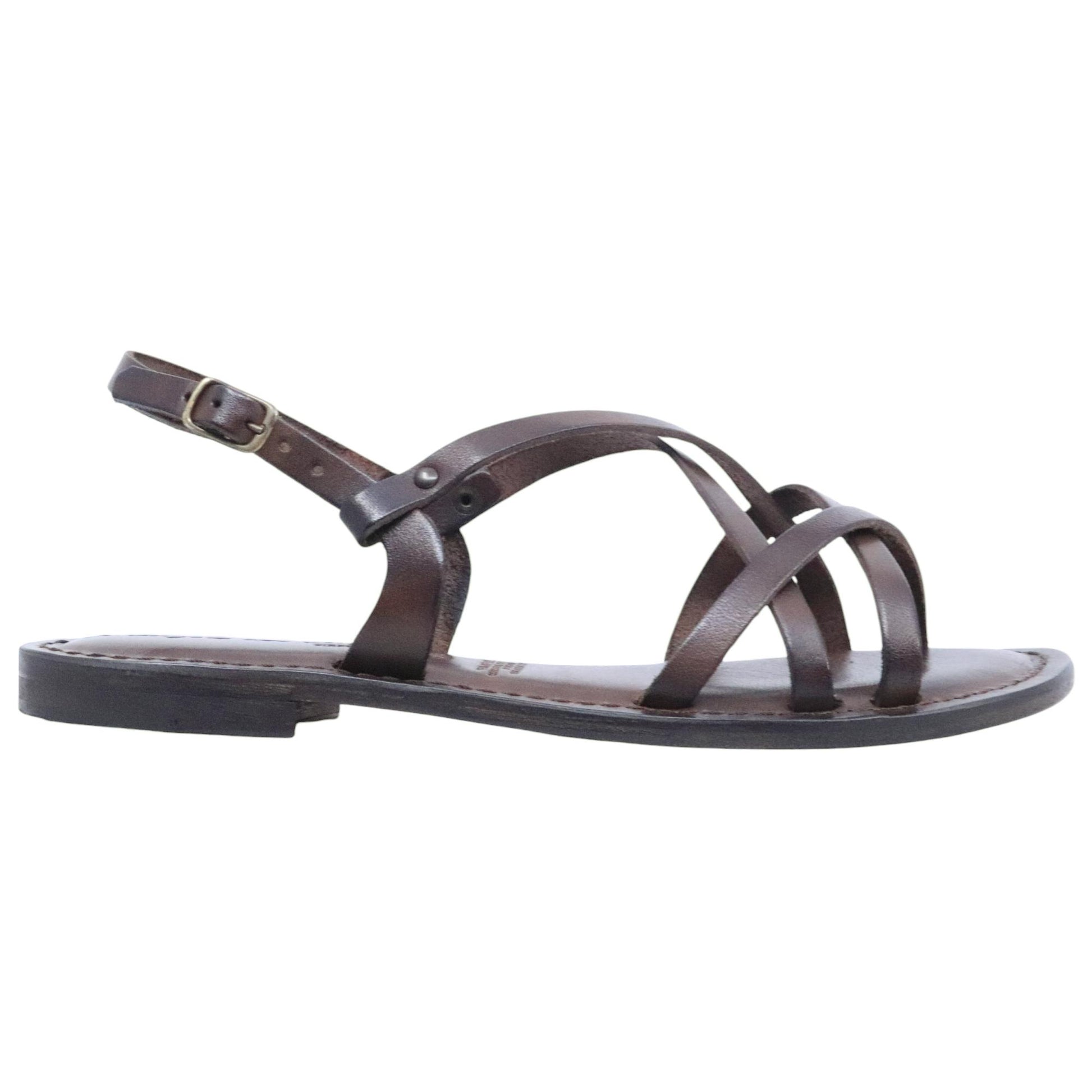 Sandalo donna L'angolo del cuoio Firenze 6651 in pelle marrone 