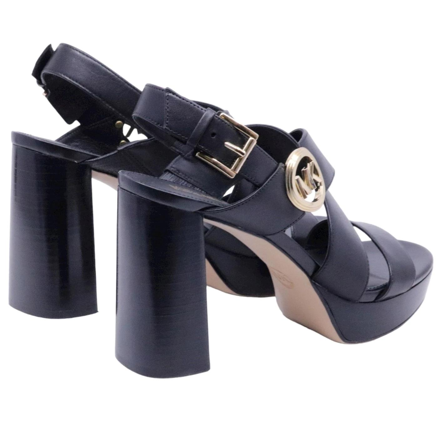 Sandalo con tacco Michael Kors Vera in pelle nera 