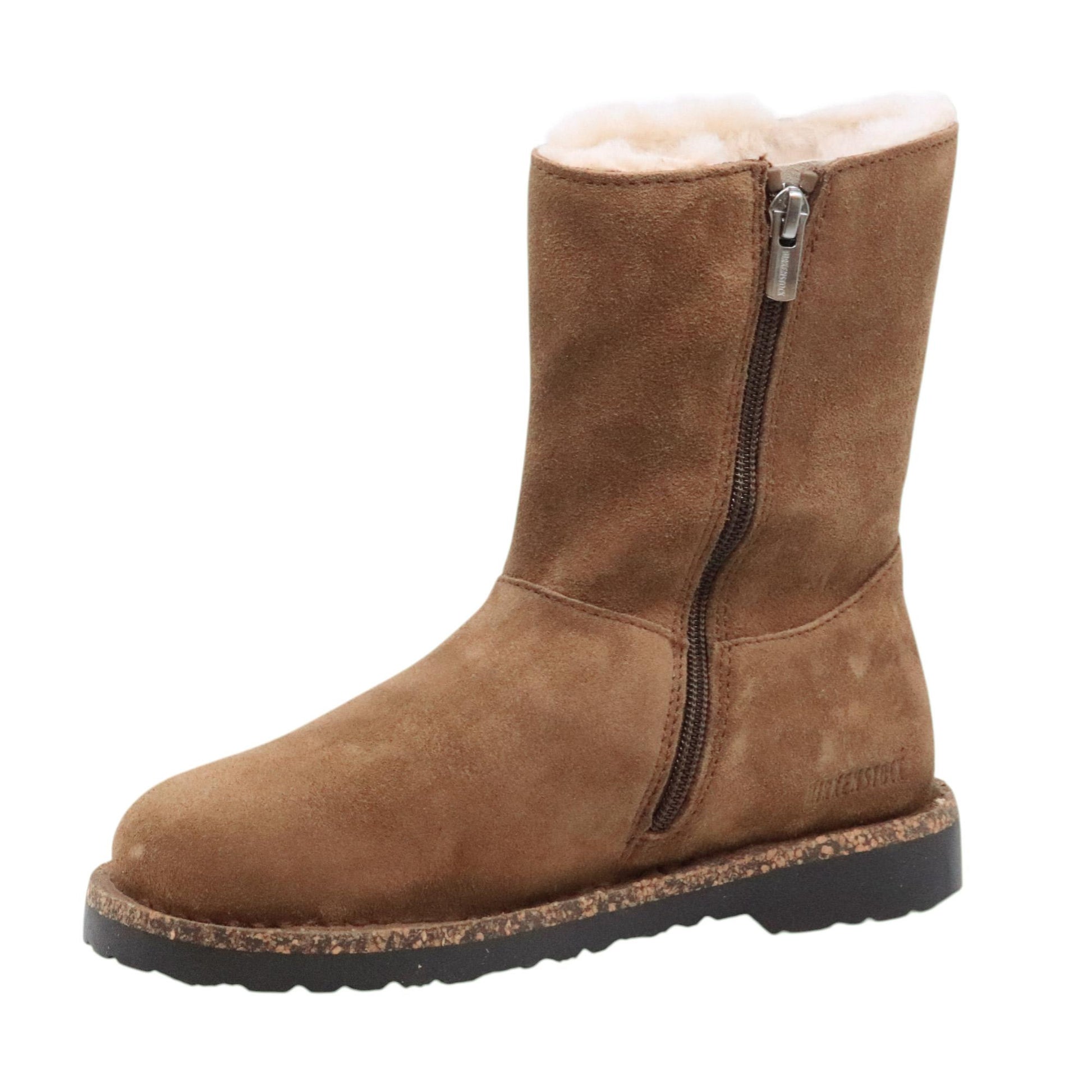Birkenstock Uppsala Zip stivaletto donna in pelle scamosciata dark tea 
