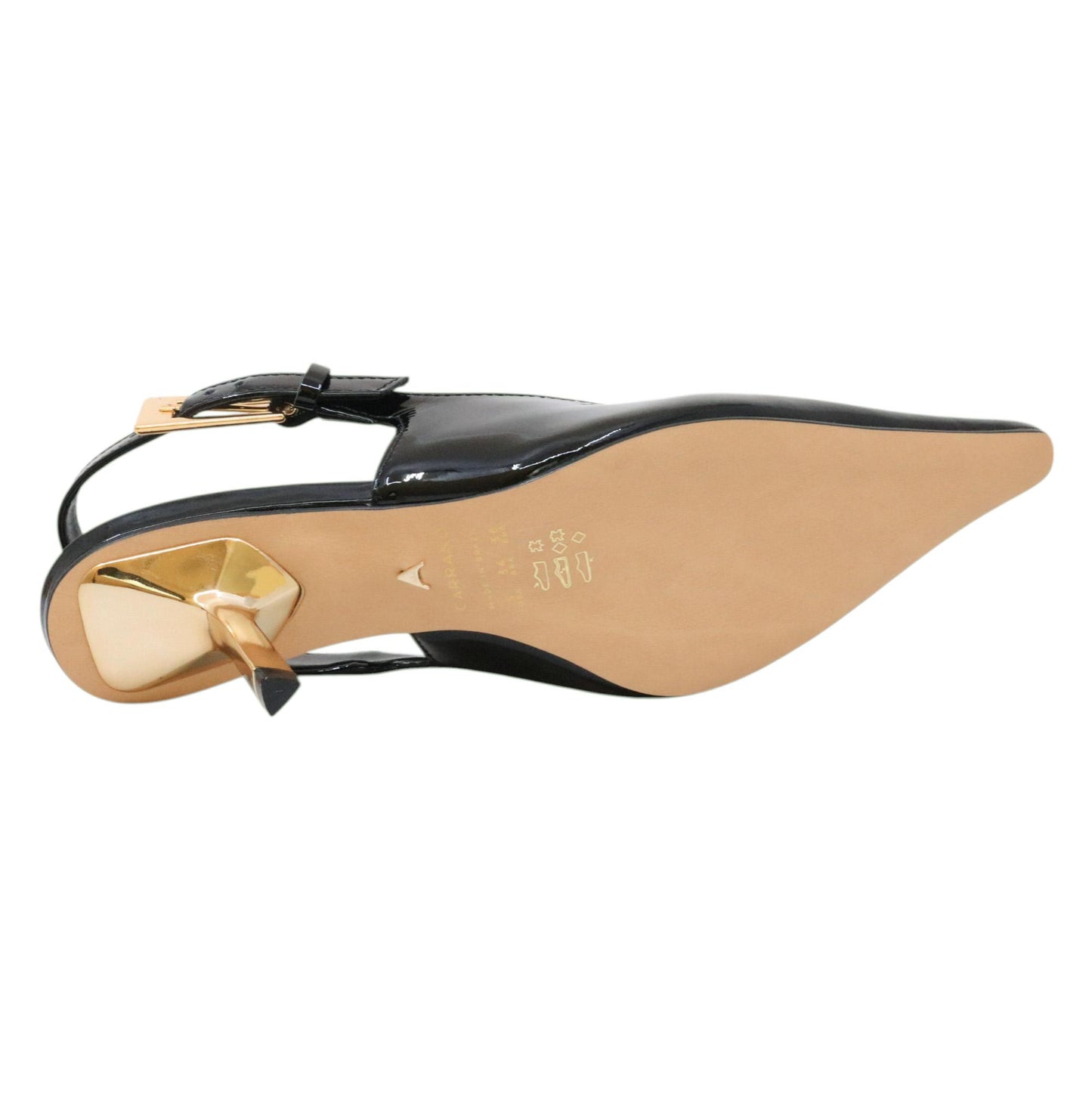 Carrano 877001 slingback donna pelle vernice nera 