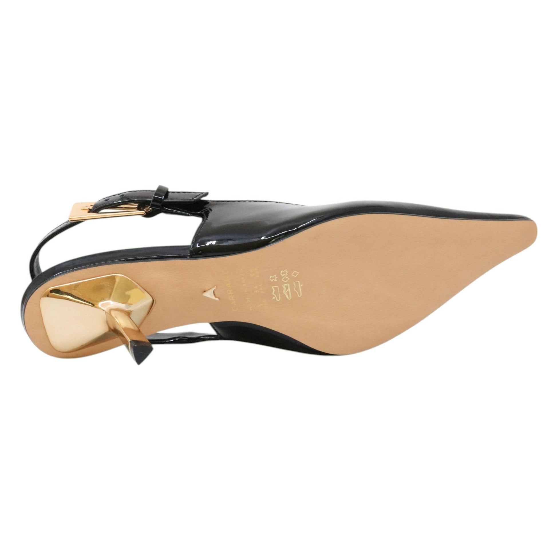 Carrano 877001 slingback donna pelle vernice nera 