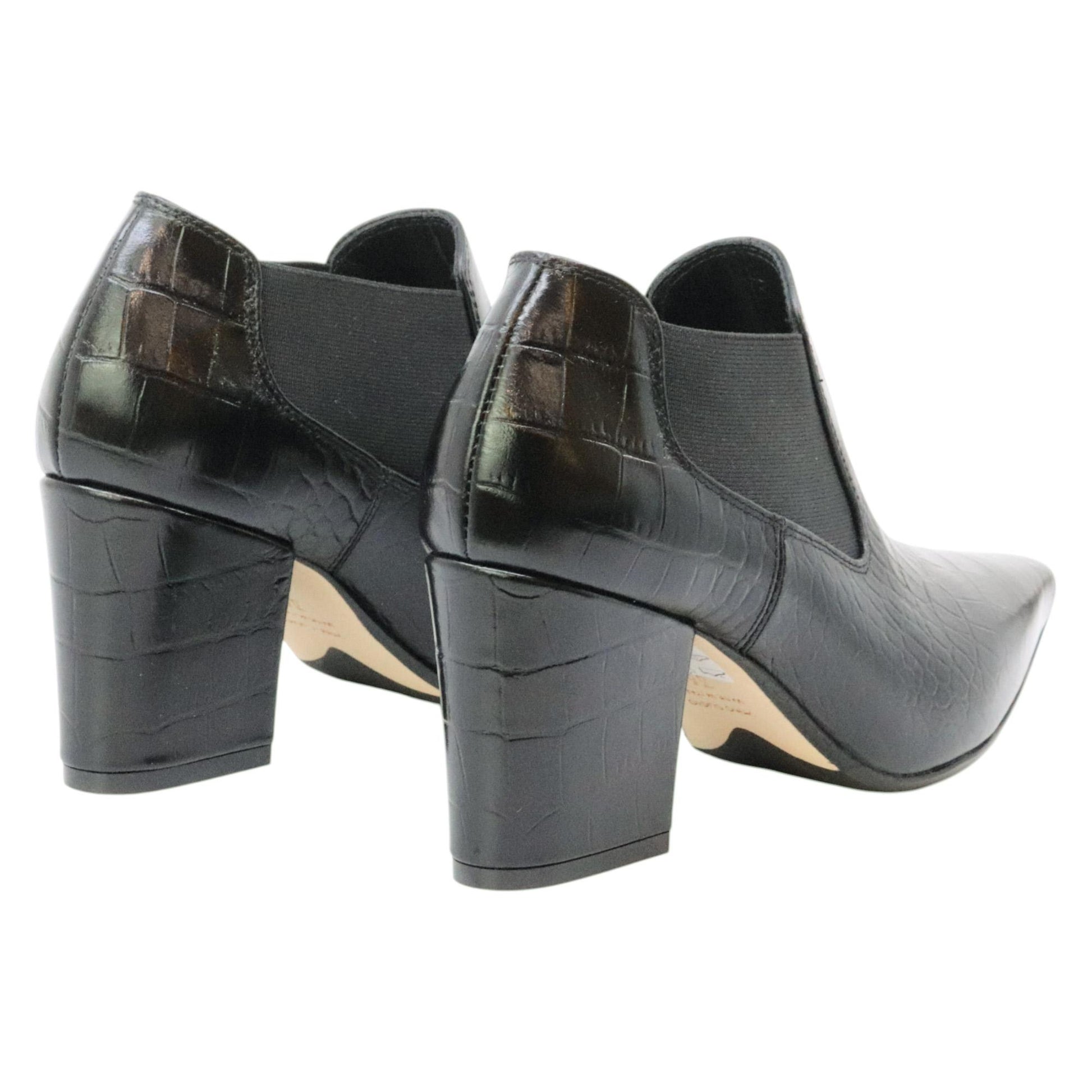 Anna F 1898 tronchetto donna in pelle cocco nera 