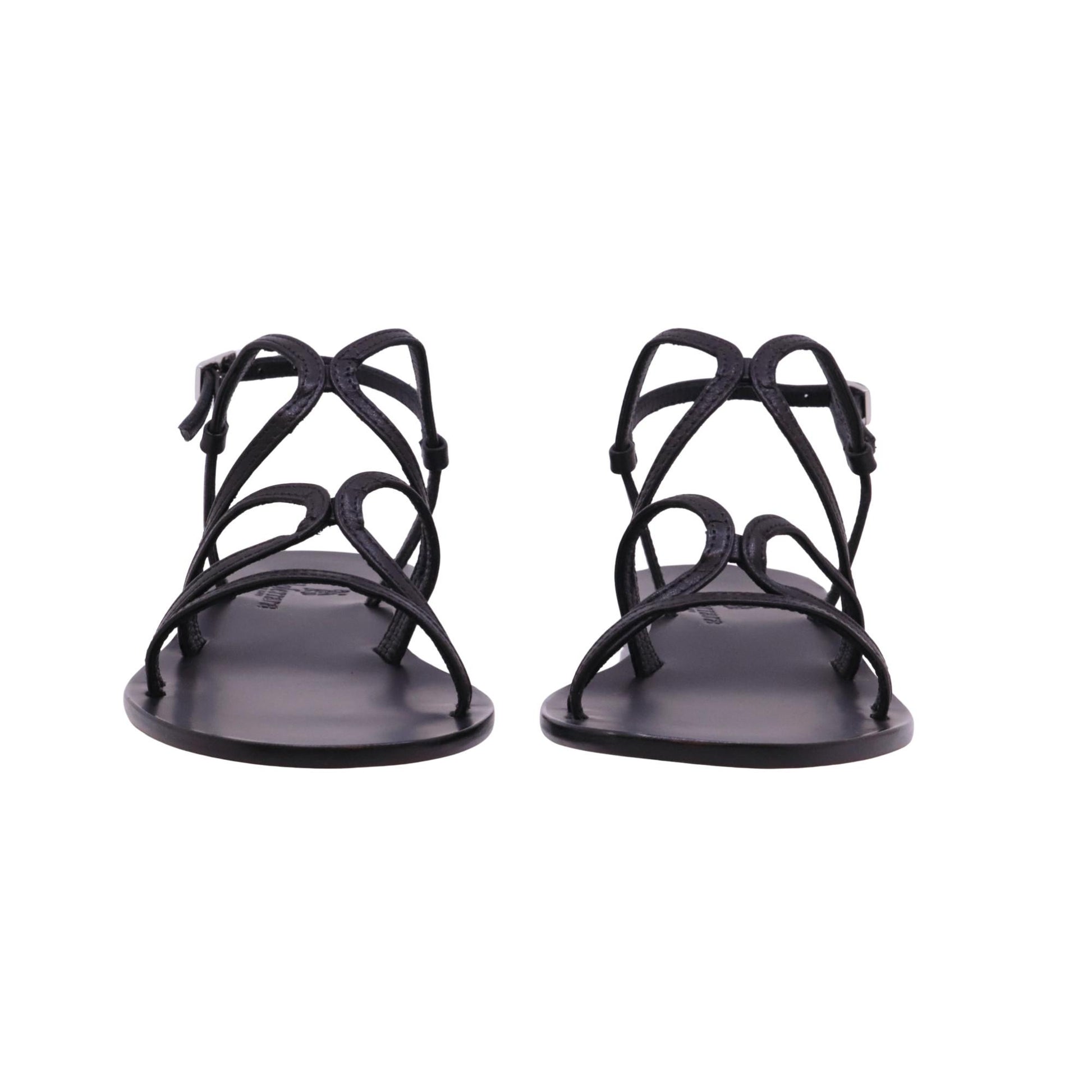 Paolo Ferrara 3026 Nappa Nero sandalo donna in pelle nera Made in Italy 