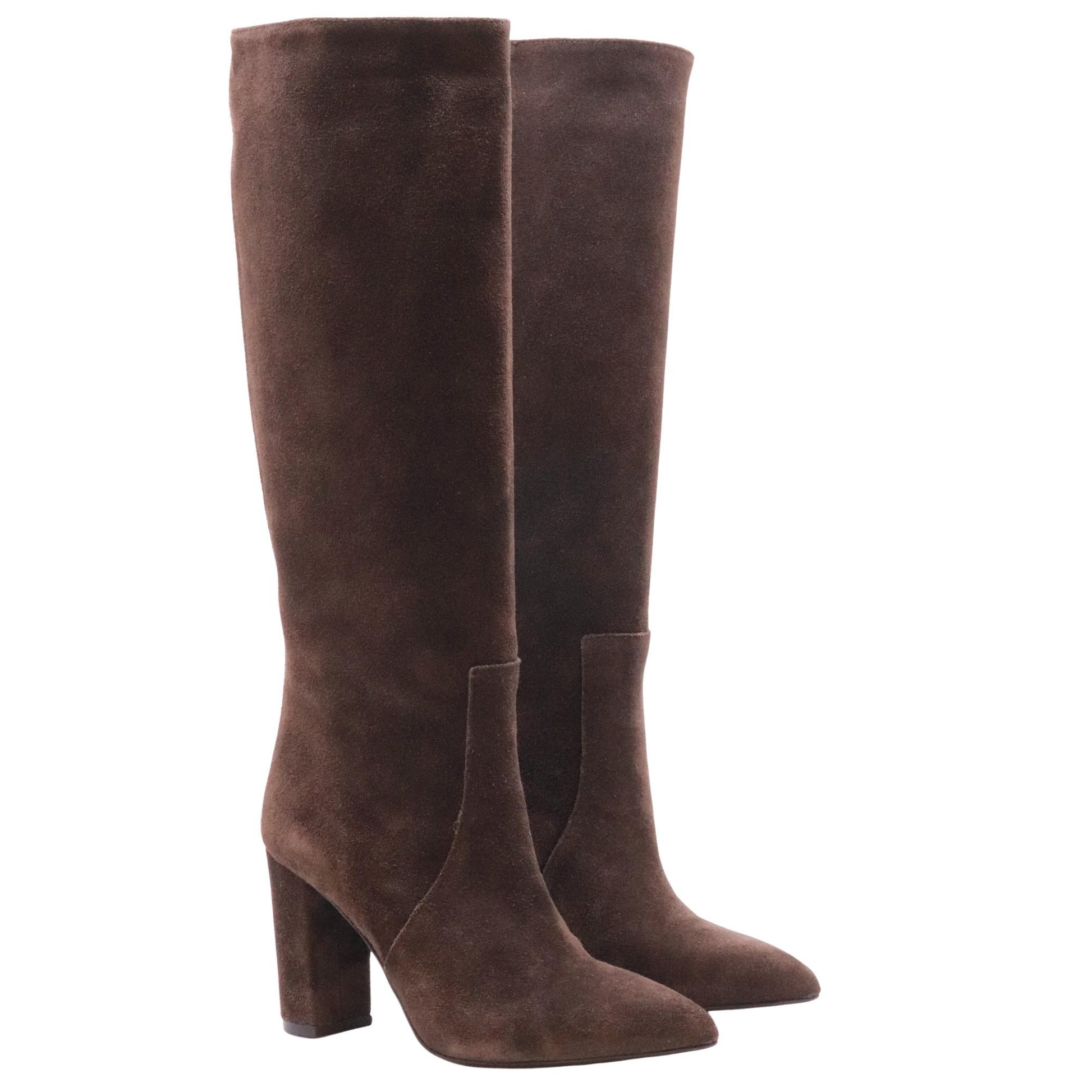 Ranyé 1000 stivale donna camoscio marrone testa di moro 