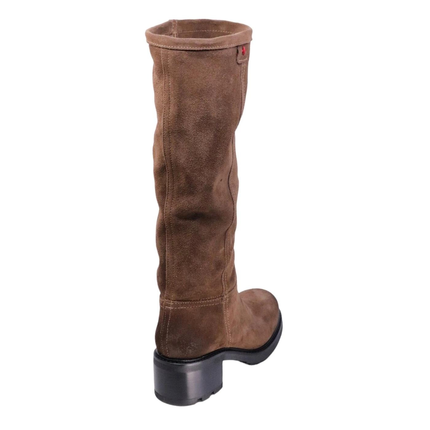 Stivale da donna Gio+ AFRA04A in camoscio di colore marrone 