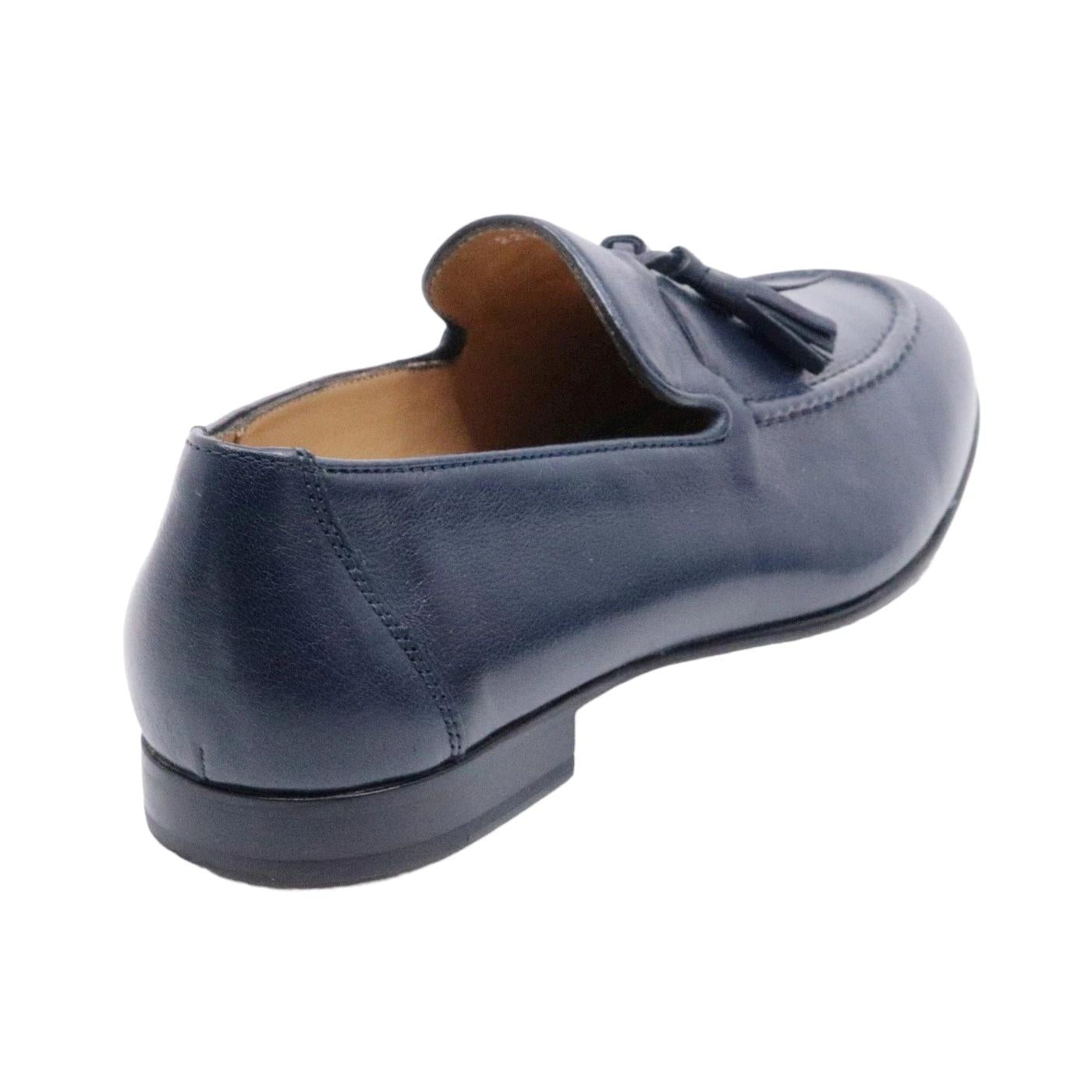 Mocassino uomo Antica Cuoieria in pelle blu 