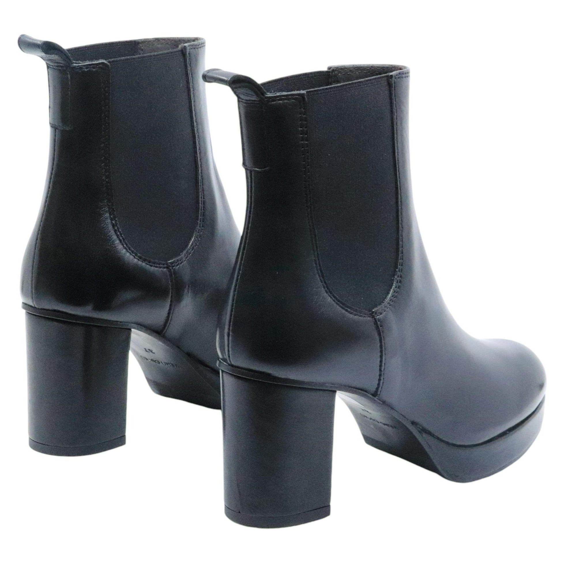 Chelsea donna  con tacco Triver Flight 776 01 in pelle nera 