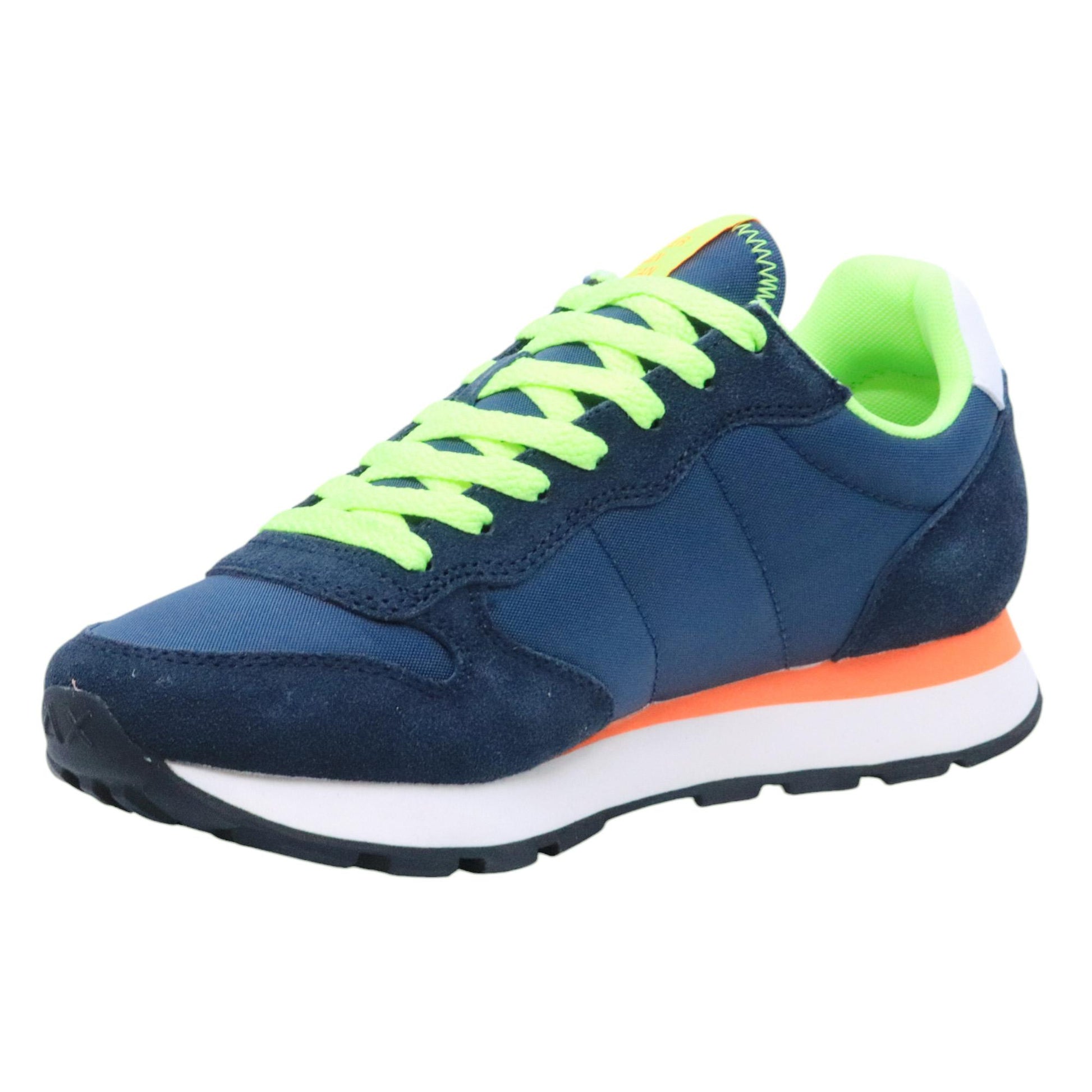 Sneaker uomo Sun68 Tom Fluo Z35102 in tessuto blu scuro 