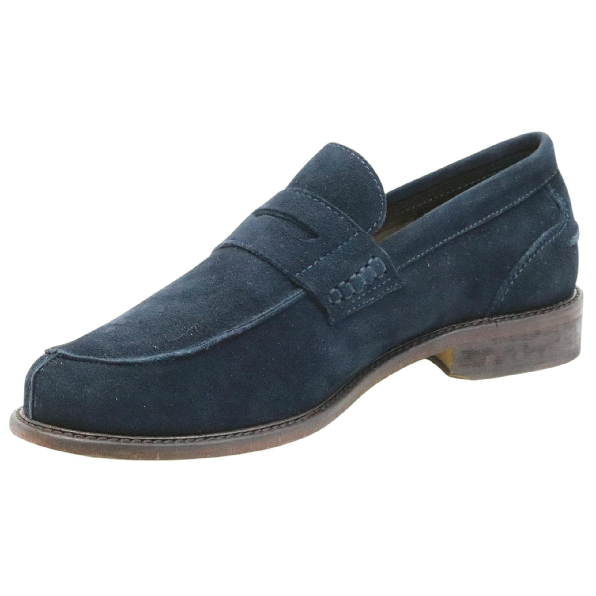 Mocassino uomo Antica Cuoieria 22489 in camoscio blu 