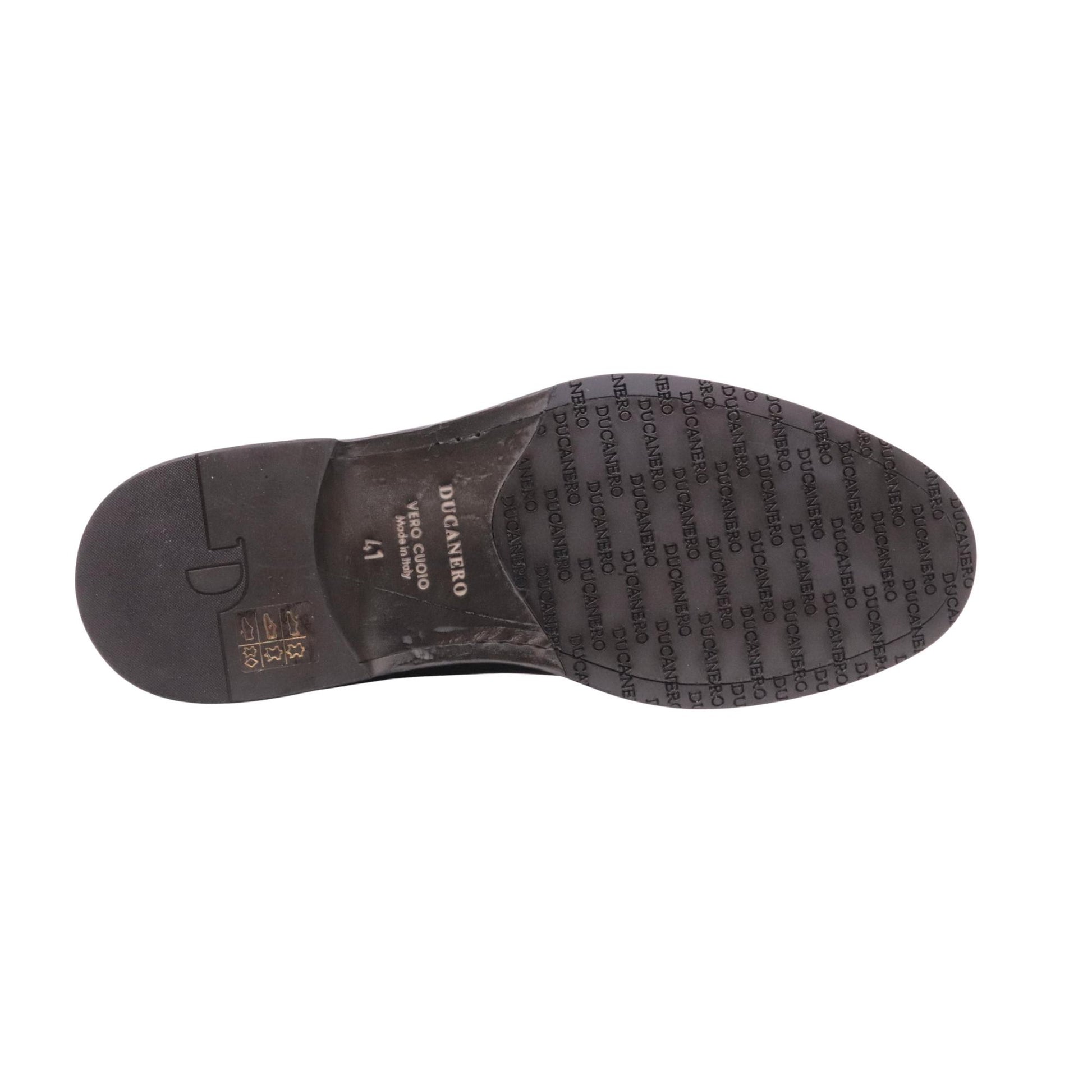 Ducanero 2980 scarpa doppia fibbia uomo in pelle nera 