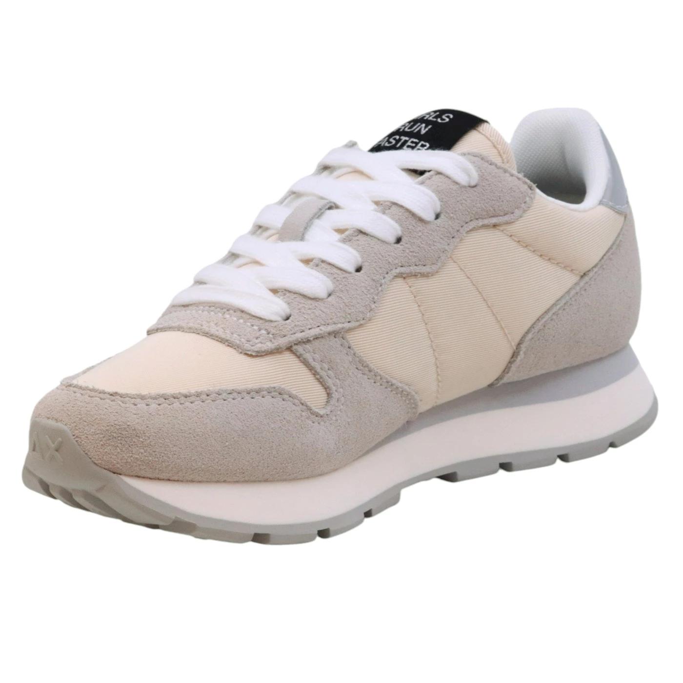 Sneaker donna Sun68 Ally Gold Silver Z44202 in tessuto panna 