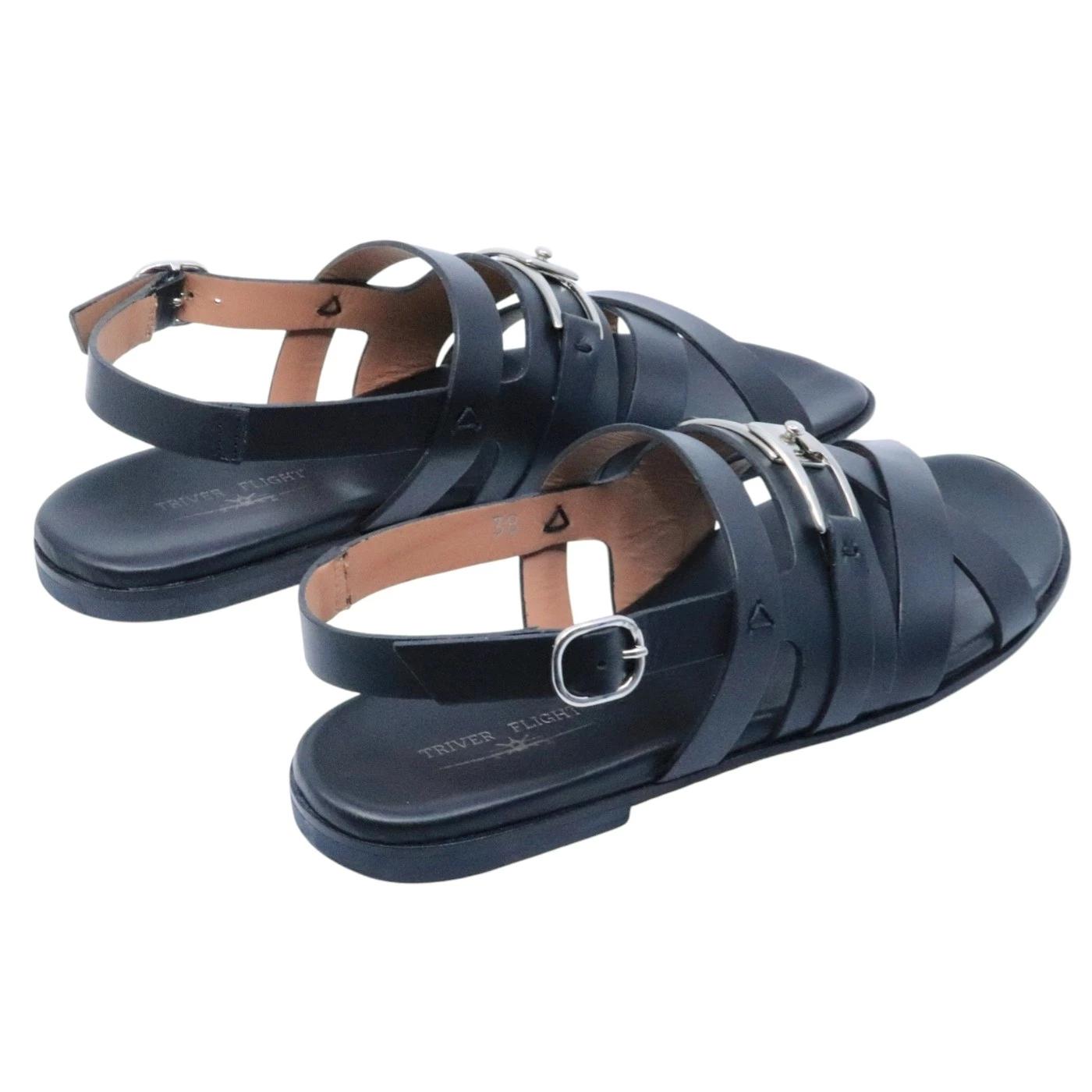 Sandalo donna Triver Flight 606 04 in pelle nera 