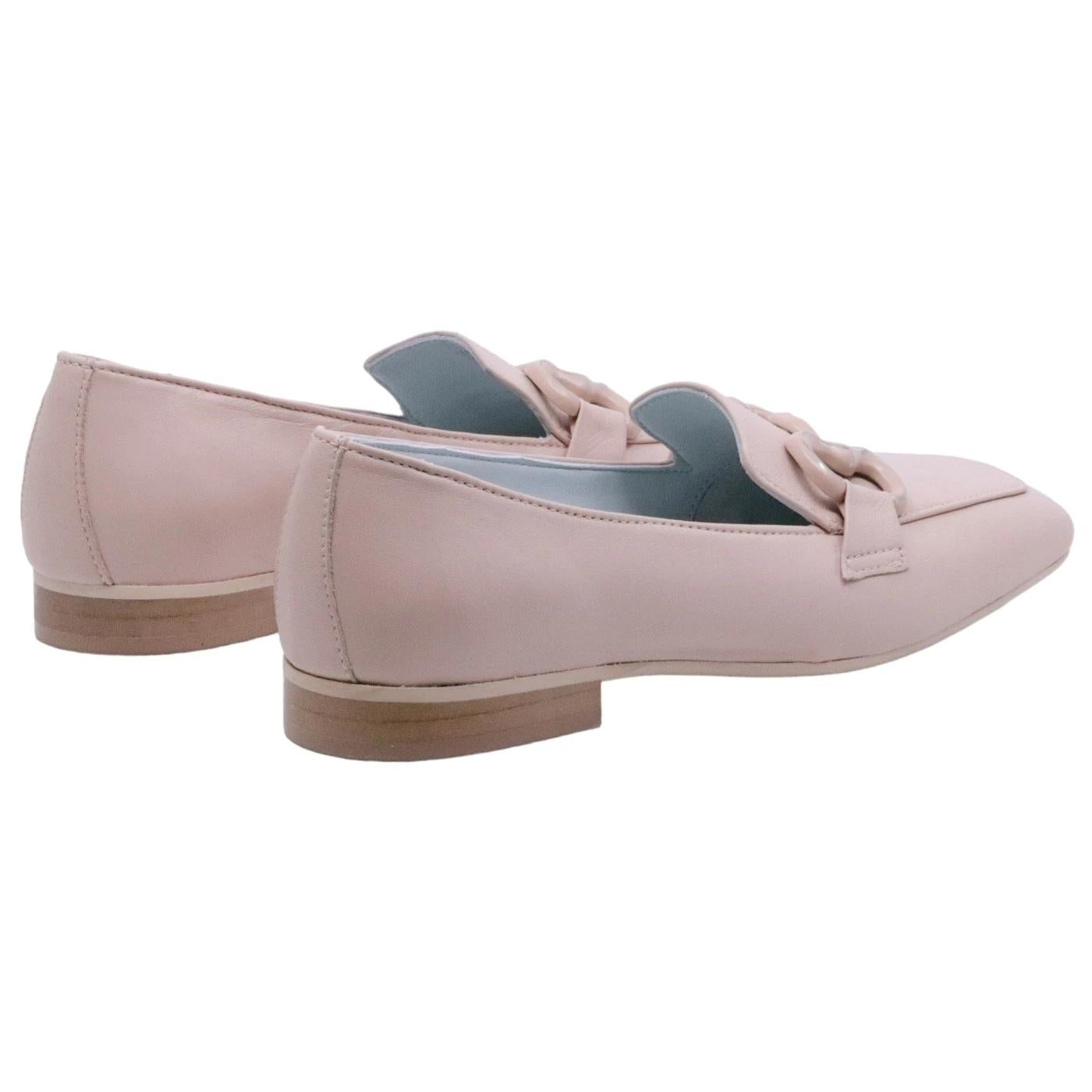 Mocassino donna Poesie Veneziane PRKG1 in pelle di colore nude con morsetto 