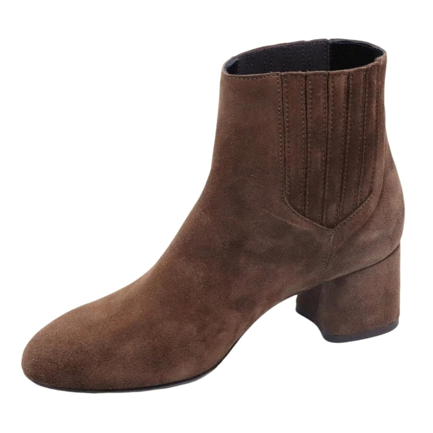 Stivaletto donna Anna F 9939 in camoscio marrone 