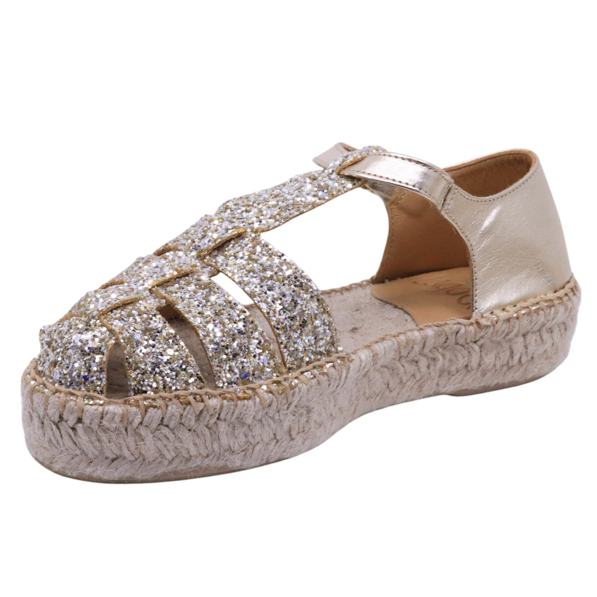 Sandalo donna Lagoa Valencia in glitter paltino 
