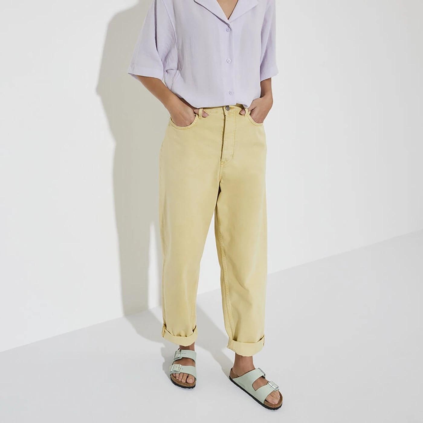 Birkenstock Arizona SFB Matcha Nubuck Leather sandalo verde chiaro Narrow Fit 