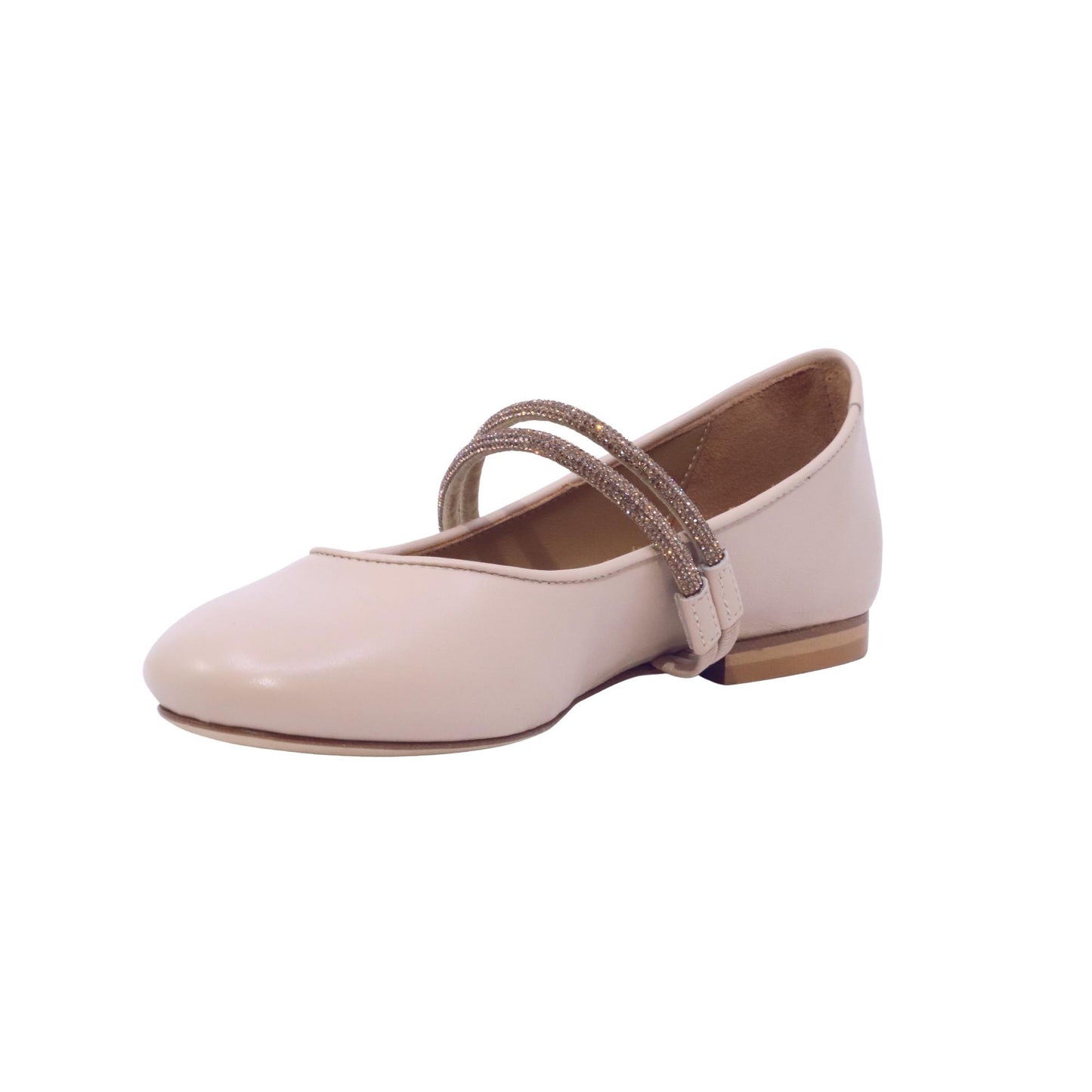 Anna F 1818 ballerina donna 1818 in pelle nappa gesso rosato con strass 
