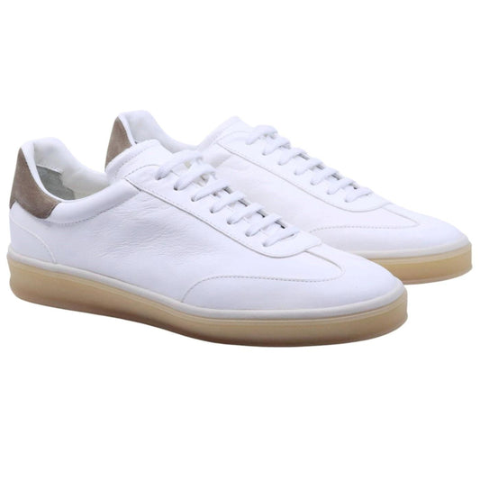 Snekaer uomo Rossano Bisconti 678 in pelle bianca 