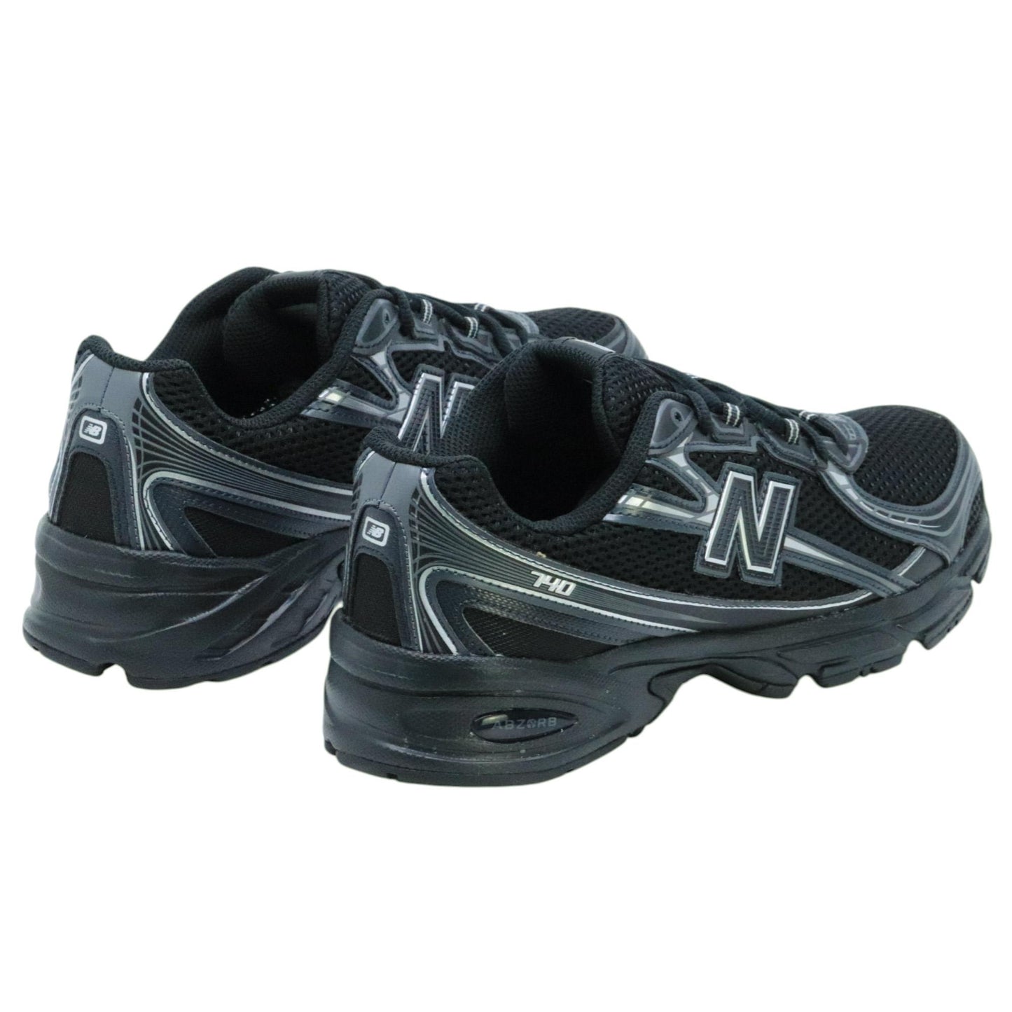 New Balance U740BM2 Black Silver D sneaker donna in mesh nero e argento stile running anni 2000 
