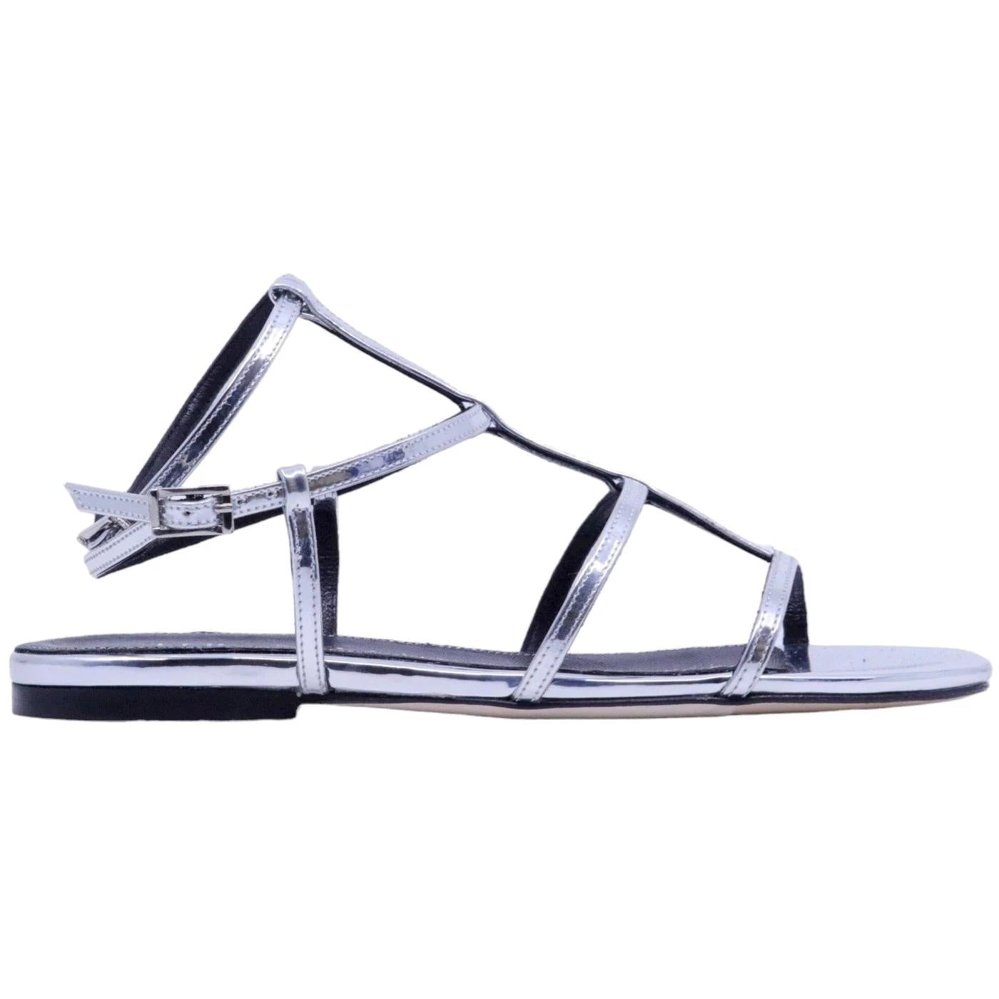 Sandalo basso The Seller PE901 specchiato argento 