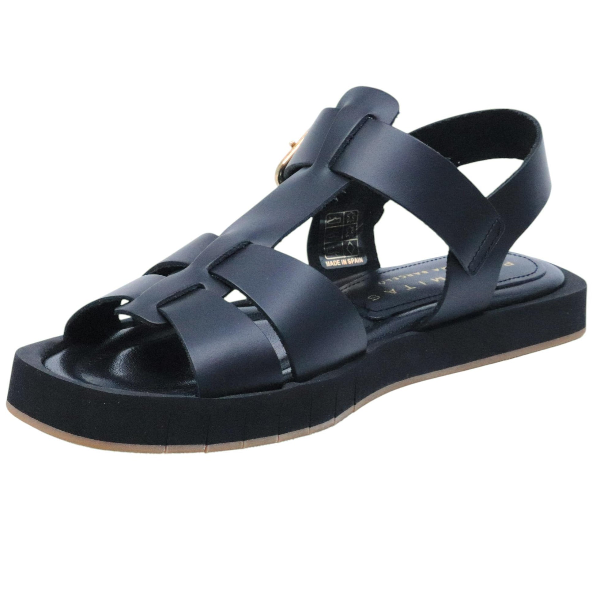 Sandalo Palomitas Daisy 27 4902 in pelle nera 