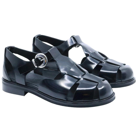 Sandalo donna Poeve JPG50 in pelle lucida nera 
