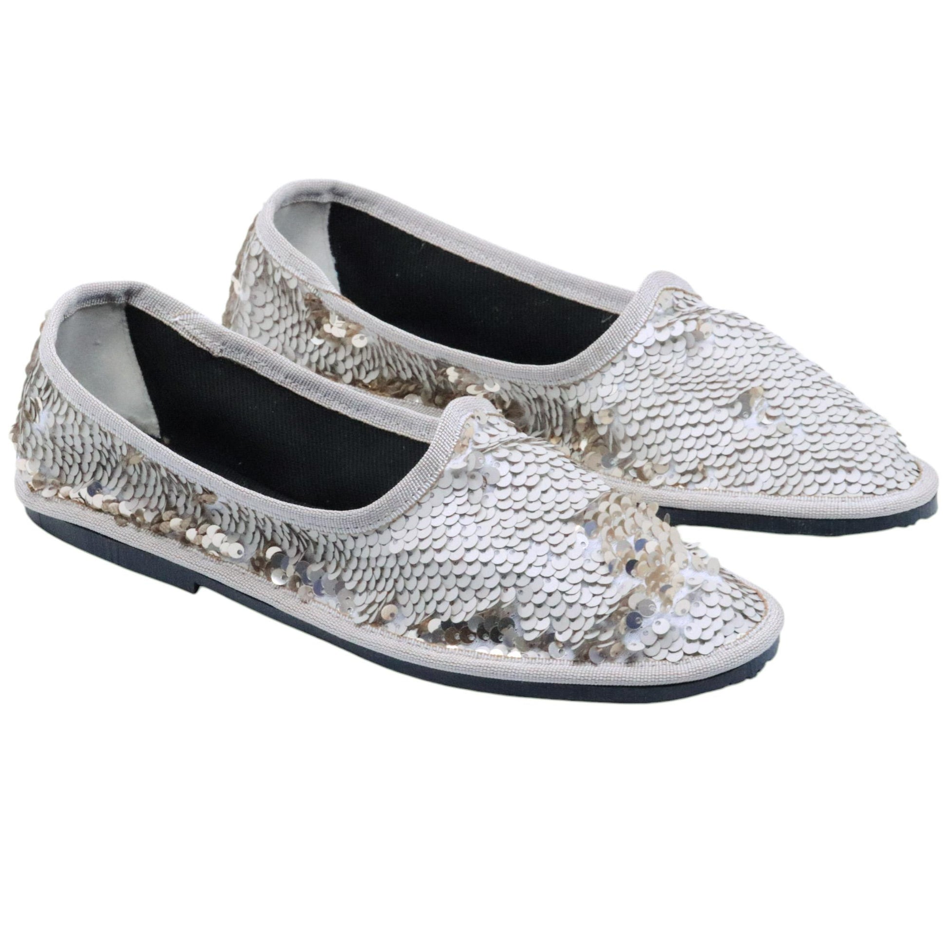 Scarpa Friulana donna Jaffè 125 in paillettes avorio 