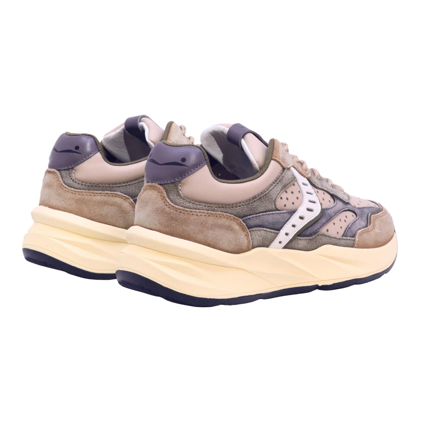 Voile Blanche Club22 Perfy cognac sneaker uomo in camoscio washed e nappa 