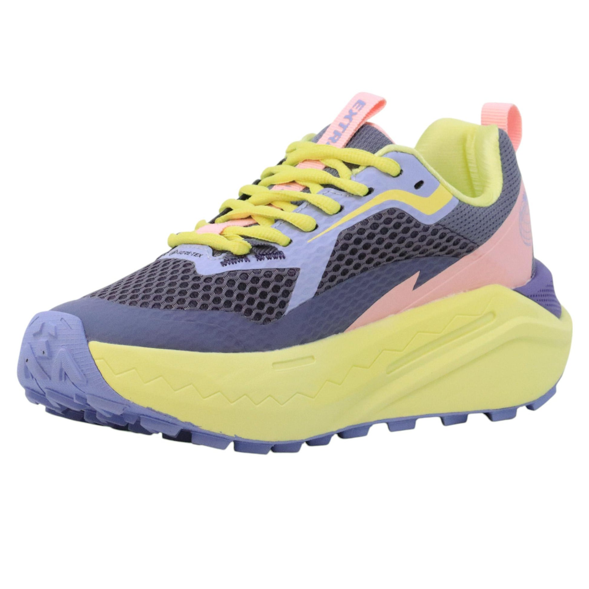 Extr4 U Kaizen GTX sneaker donna tessuto rete in grigio e rosa con dettagli in giallo 