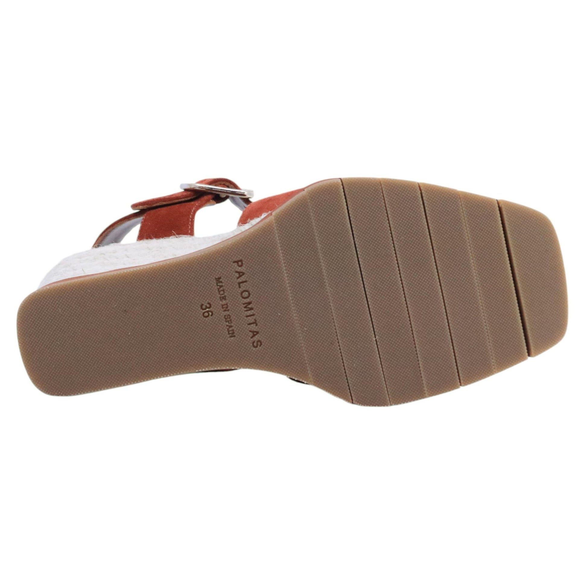 Sandalo zeppa Palomitas Laurel in camoscio rosso torracotta 