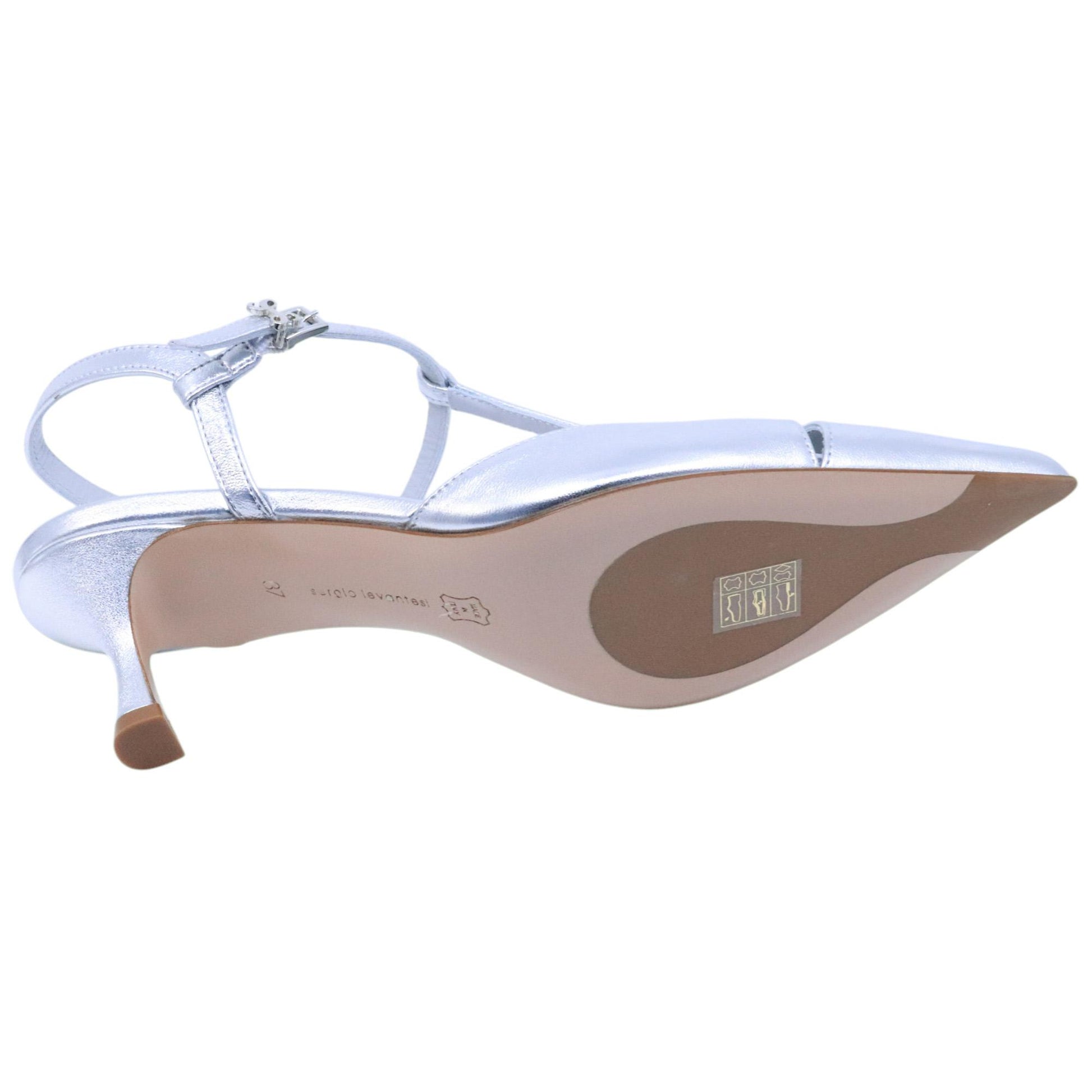 Slingback donna Sergio Levantesi Edvige in pelle argento 