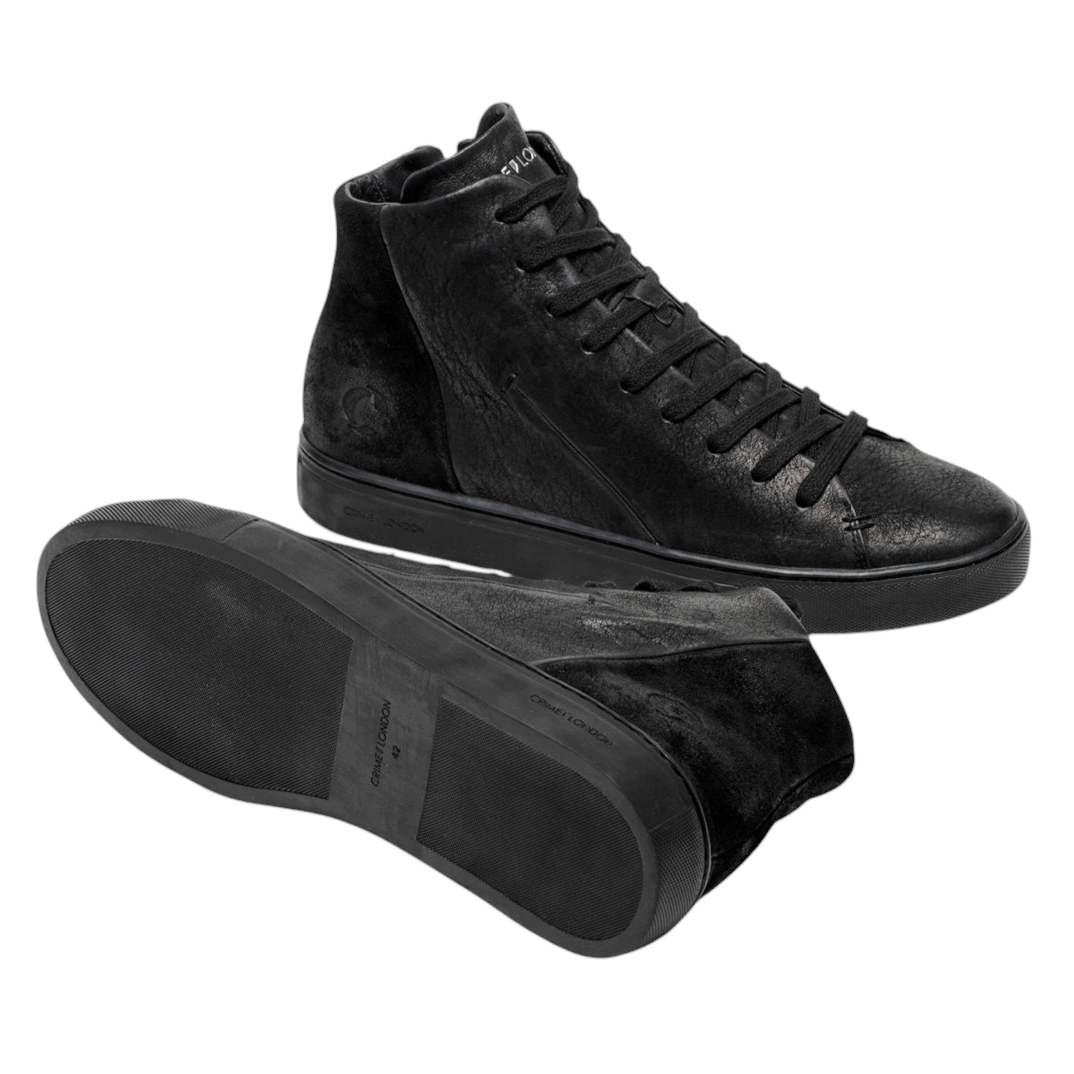 Crime London 11670 High Top Essential sneaker uomo in pelle nera 