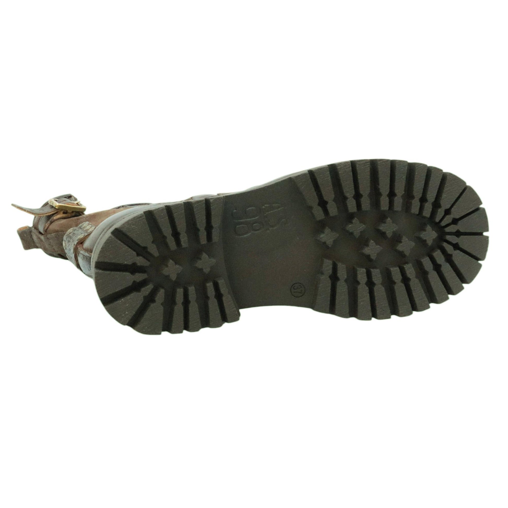 AS98 B51226 stivaletto donna in pelle marrone ebano 