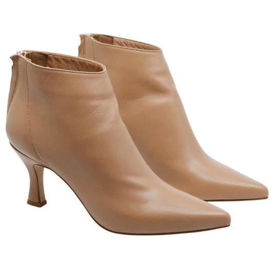 Tronchetto donna Ranyé 130 in pelle tek beige<BR/> 