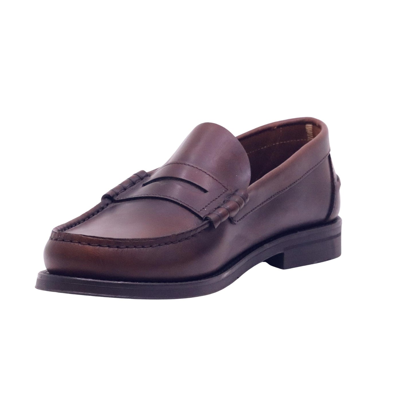 Saxone of Scotland Coll 23 G Oily mocassino uomo in pelle marrone scuro 