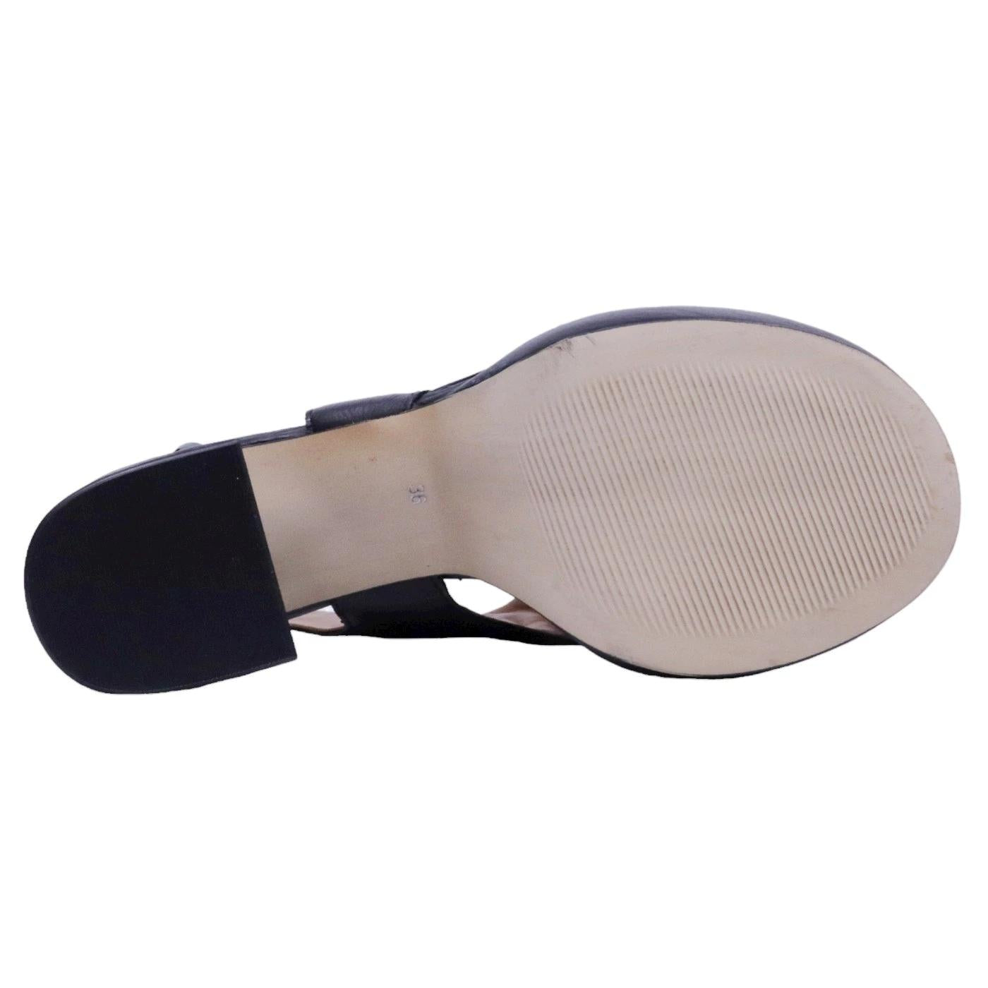 Sandalo con tacco Mjus T91001 in pelle nera 