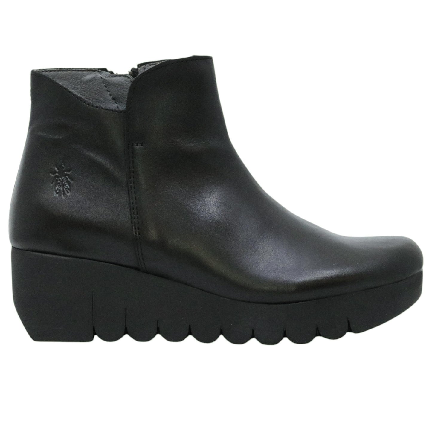Fly London VANG364 stivaletto donna in pelle nera con zip 