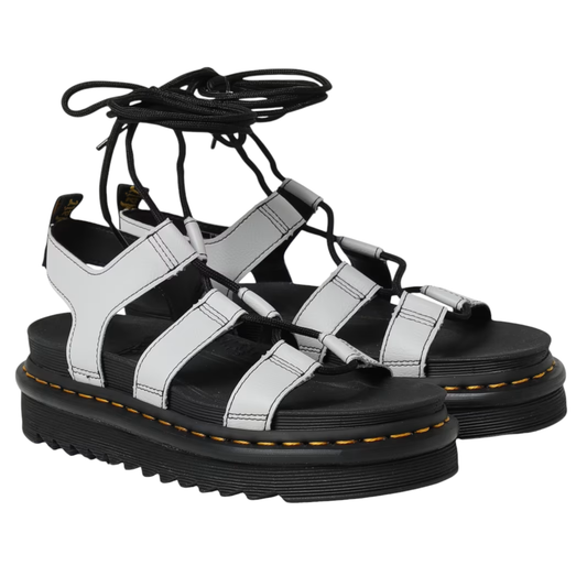 Dr Martens Nartilla Athena sandalo da donna in pelle grigia 