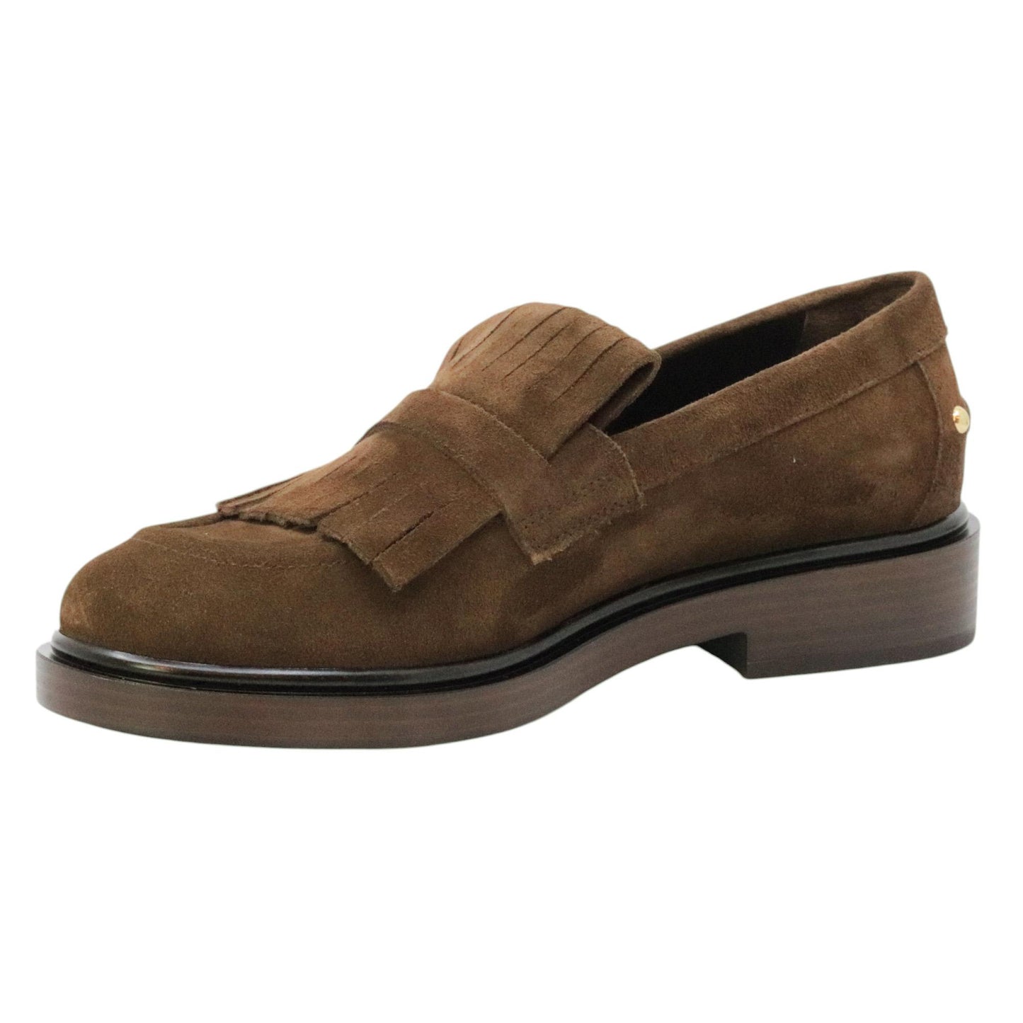 Triver Flight 709 mocassino donna in camoscio marrone con frange 