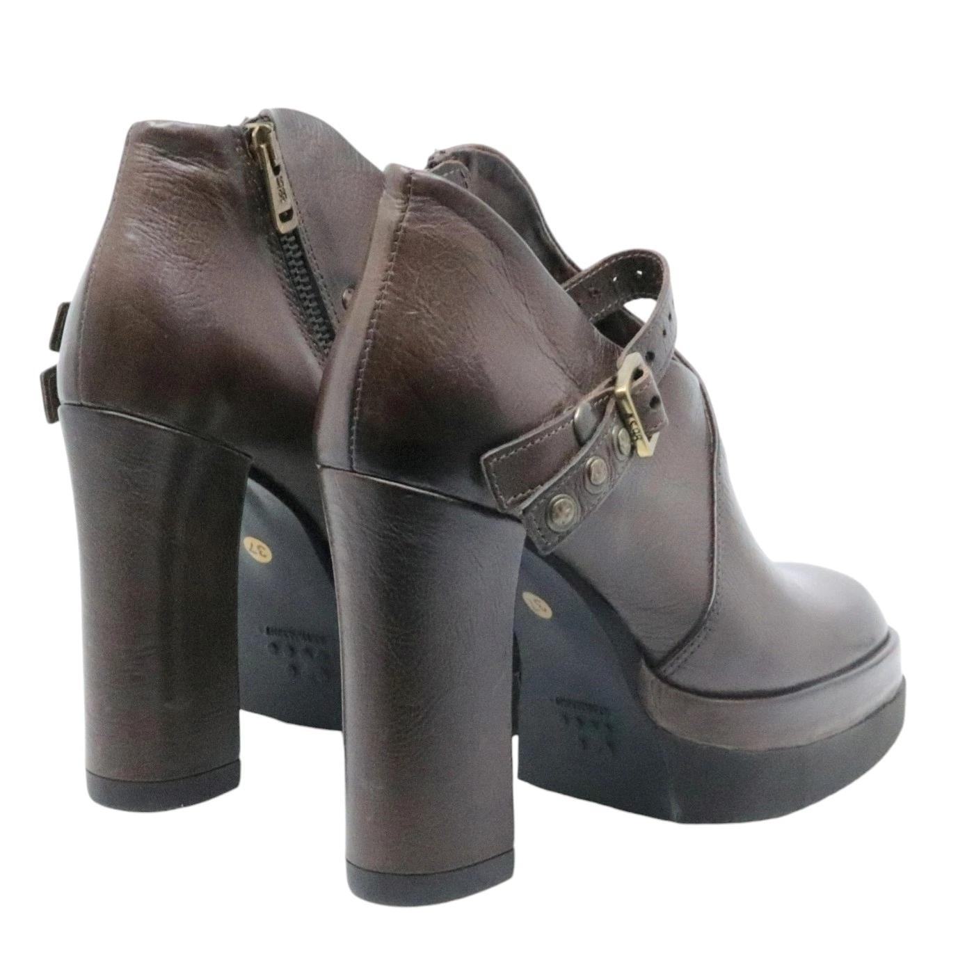 Tronchetto donna AS98 A53125 in pelle marrone 