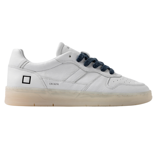 DATE Court 2.0 Transparent White C2 TS WH sneaker uomo in pelle bianca 