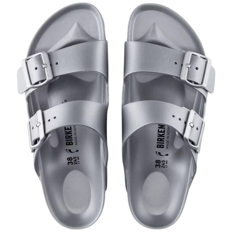 Birkenstock Arizona Eva sandalo plastico in argento metallico 