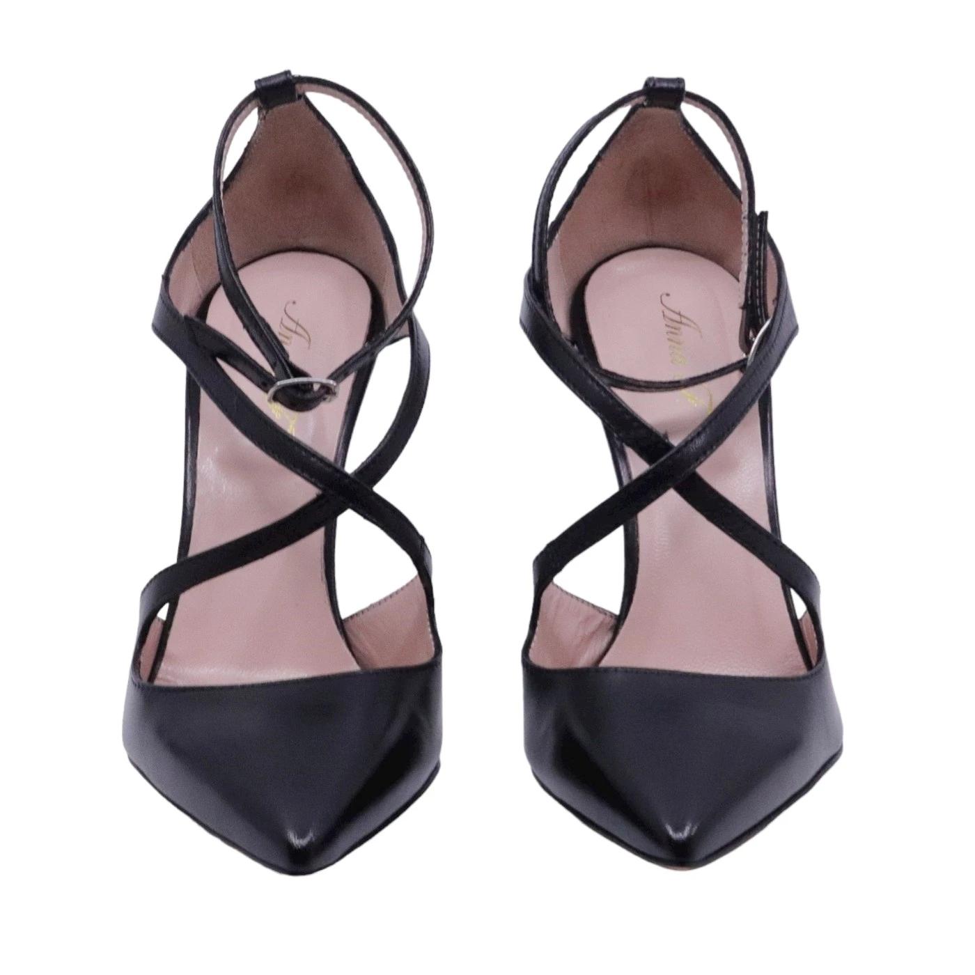 Décolleté donna Anna F 1492 in elegante pelle di colore nero 