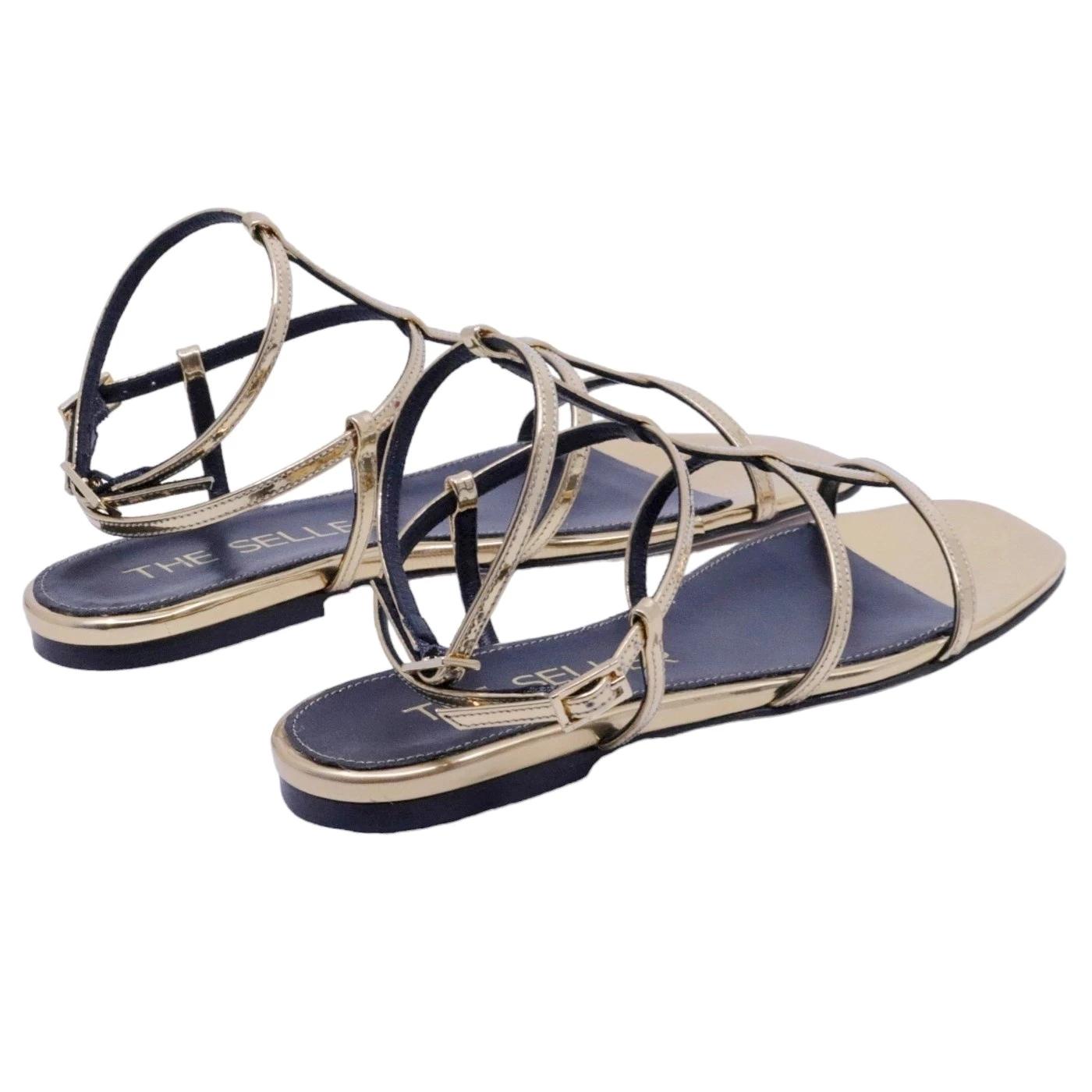 Sandalo basso The Seller PE901 specchiato oro 