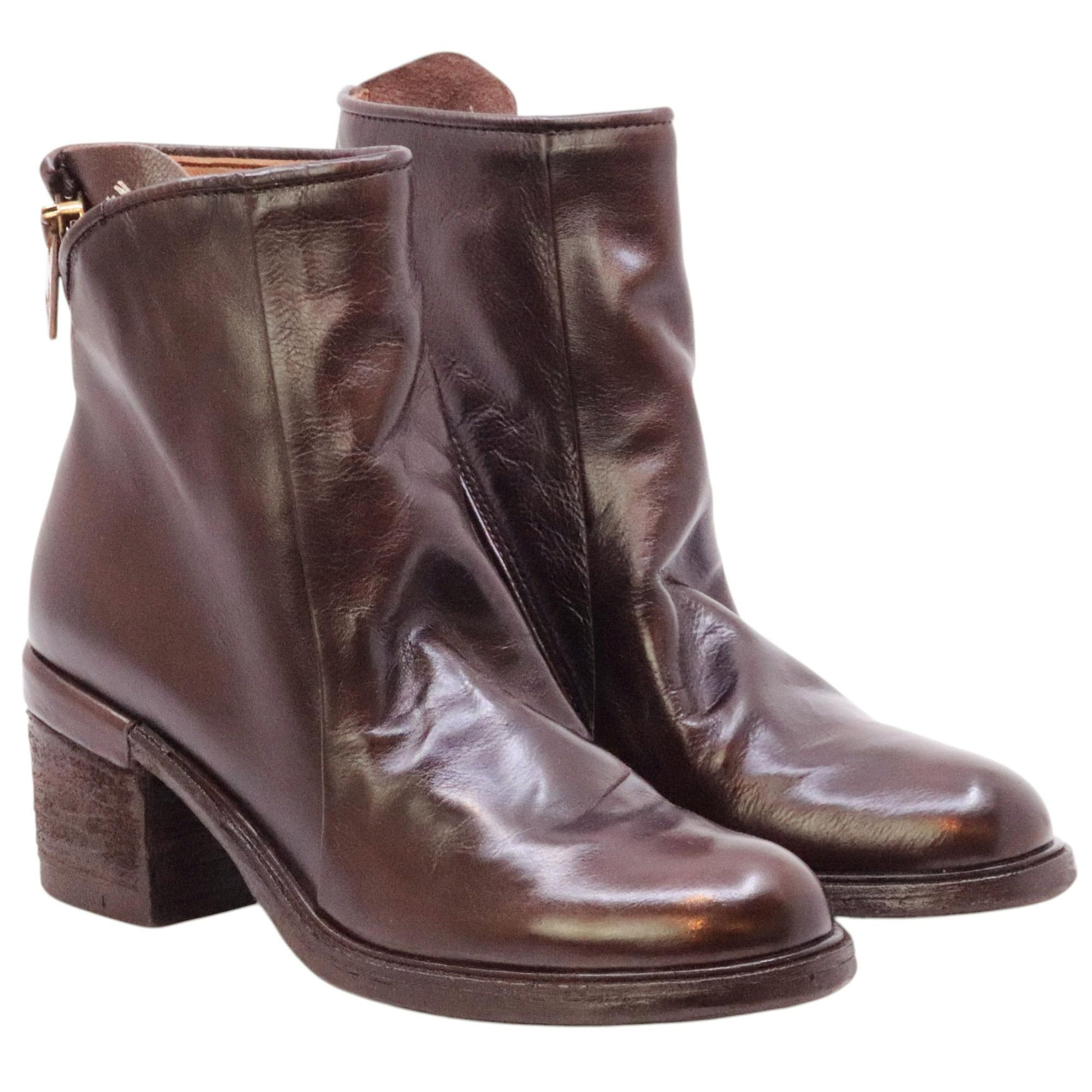 AS98 Jase A24208 stivaletto donna in pelle marrone fondente 