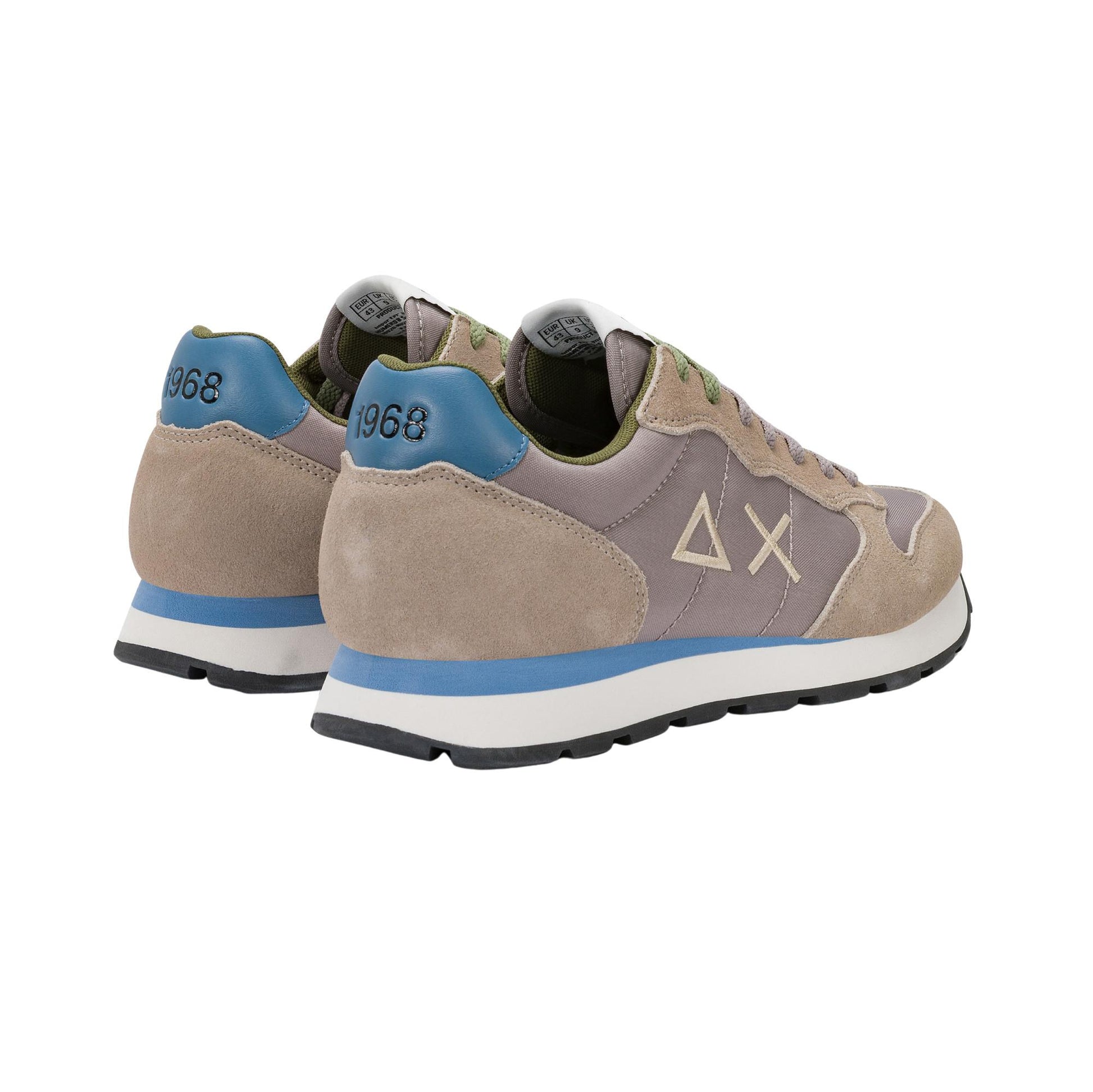 Sun68 Tom Solid Z36101-98 sneaker uomo grigio stone in nylon e camoscio 