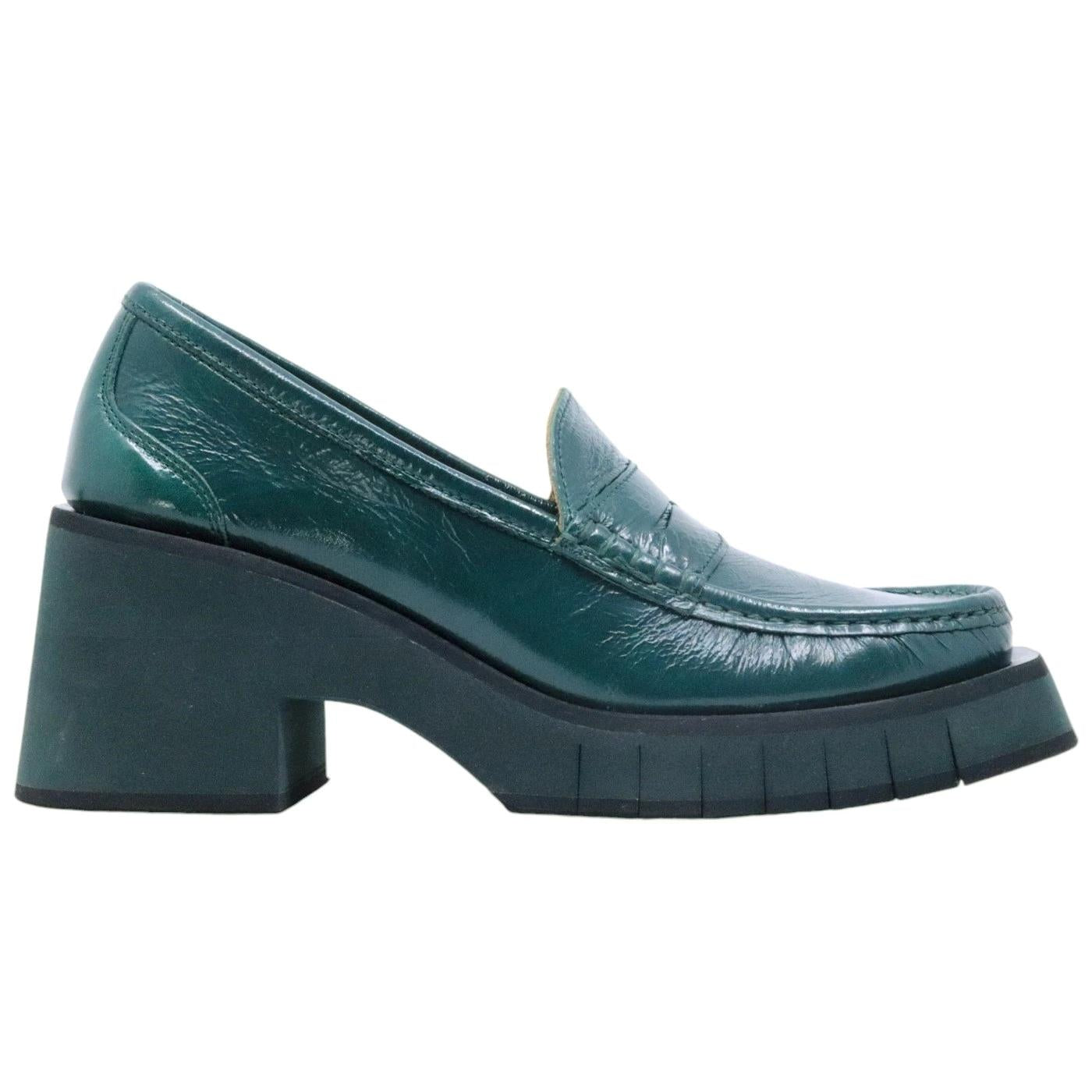 Mocassino Paloma Barceló Odele in pelle vernice verde 