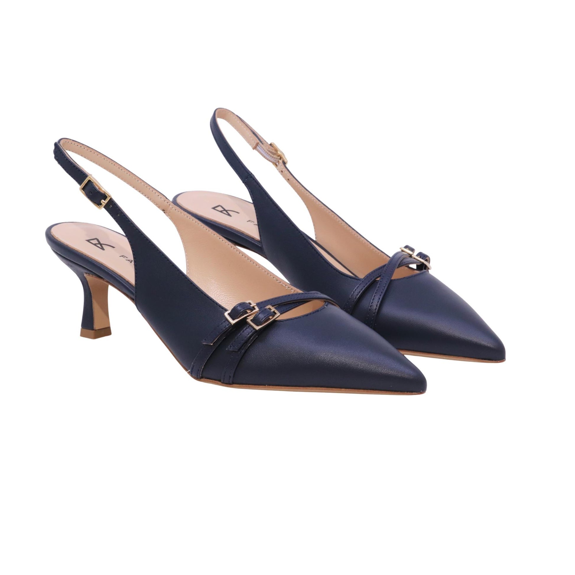 Fabio Rusconi slingback donna E-2565 Rosia in pelle navy 