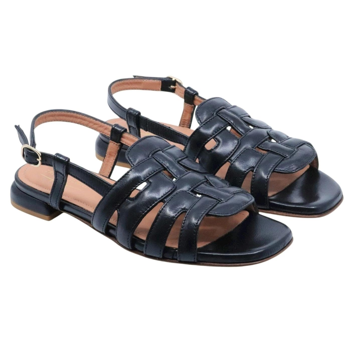 Sandalo donna Triver Flight 566 in pelle nera 